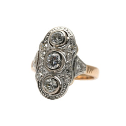 Trilogy Ring in White gold, Yellow gold, and Diamonds