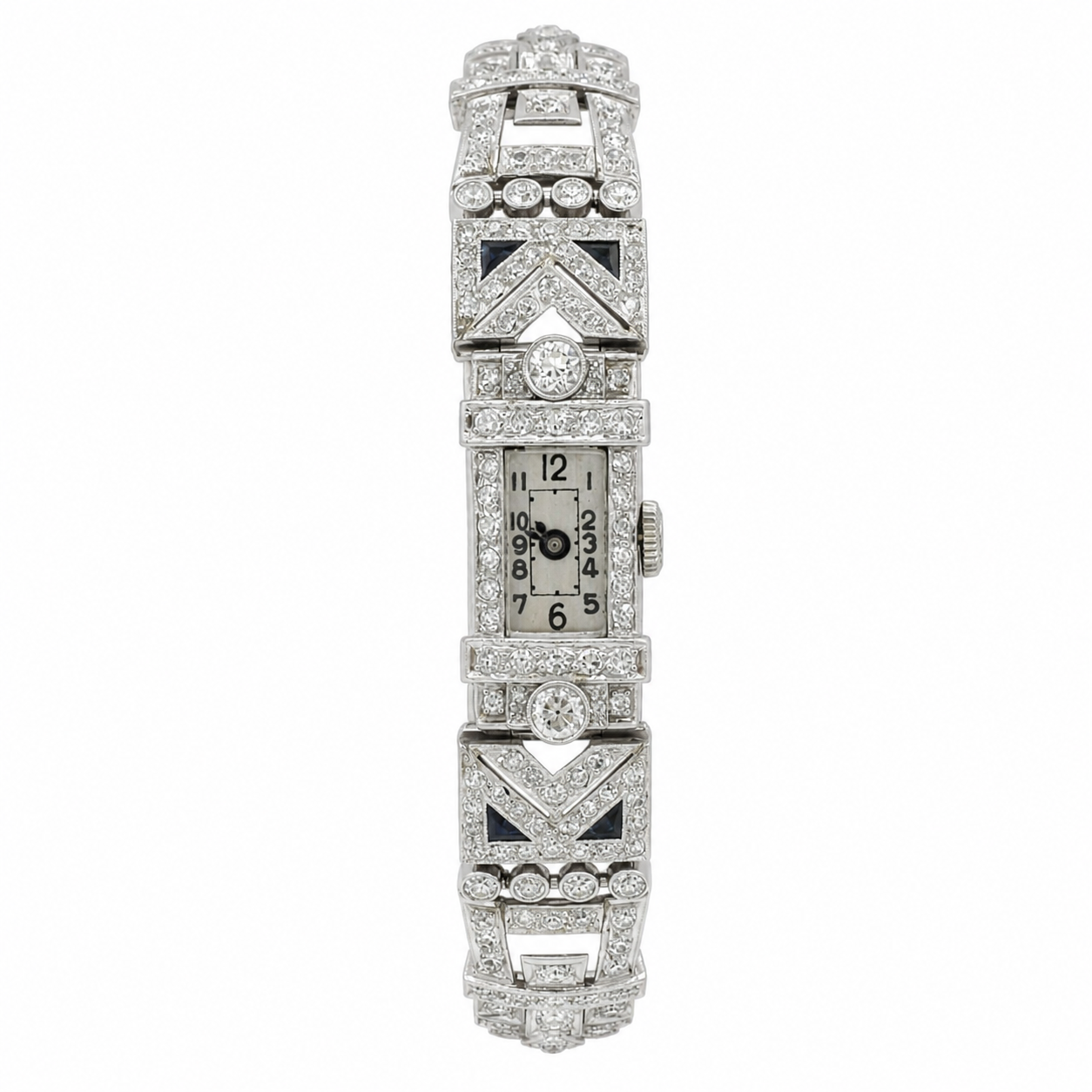 Art Deco ladies' watch in Platinum and Diamonds