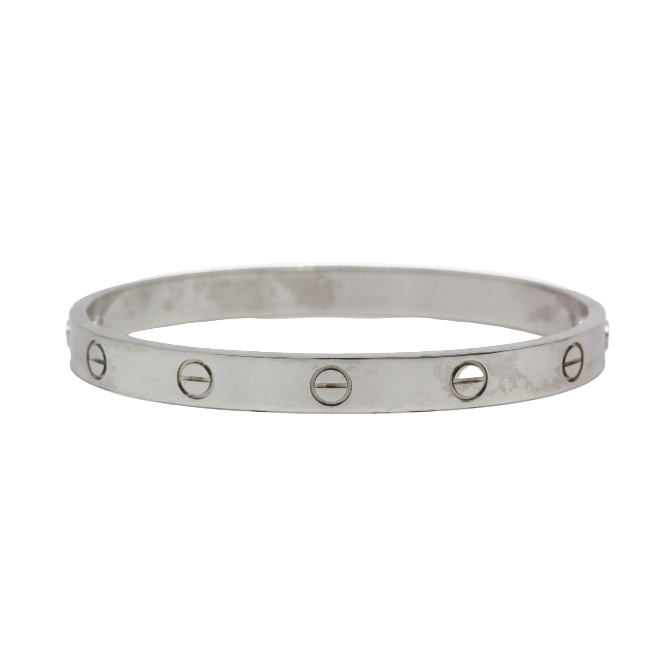 CARTIER "Love" White Gold Bangle Bracelet