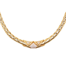 GAY FRÈRES Link Necklace in Yellow Gold and Diamonds