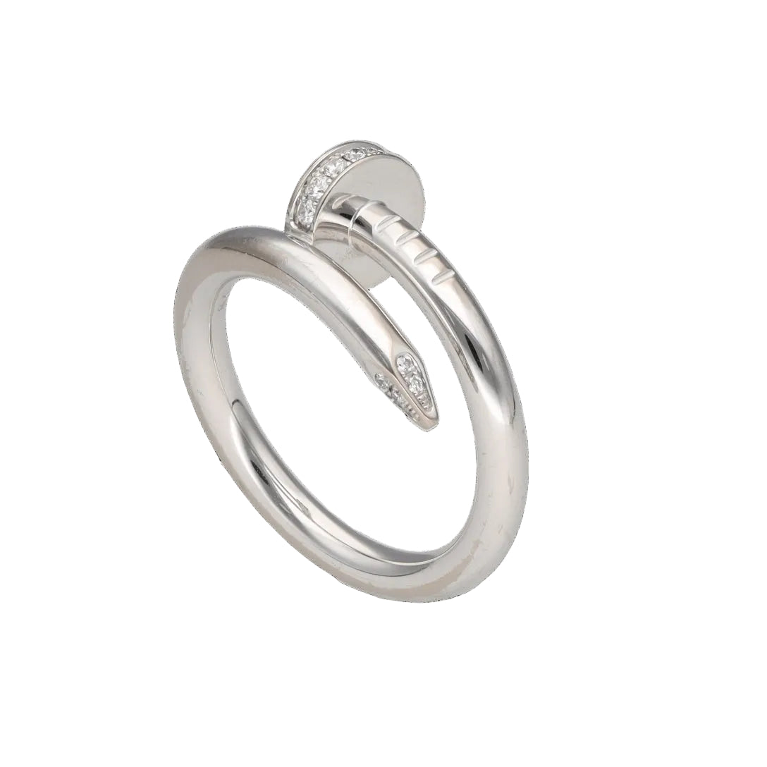 CARTIER "Juste un clou" Bangle Ring in white gold and diamonds