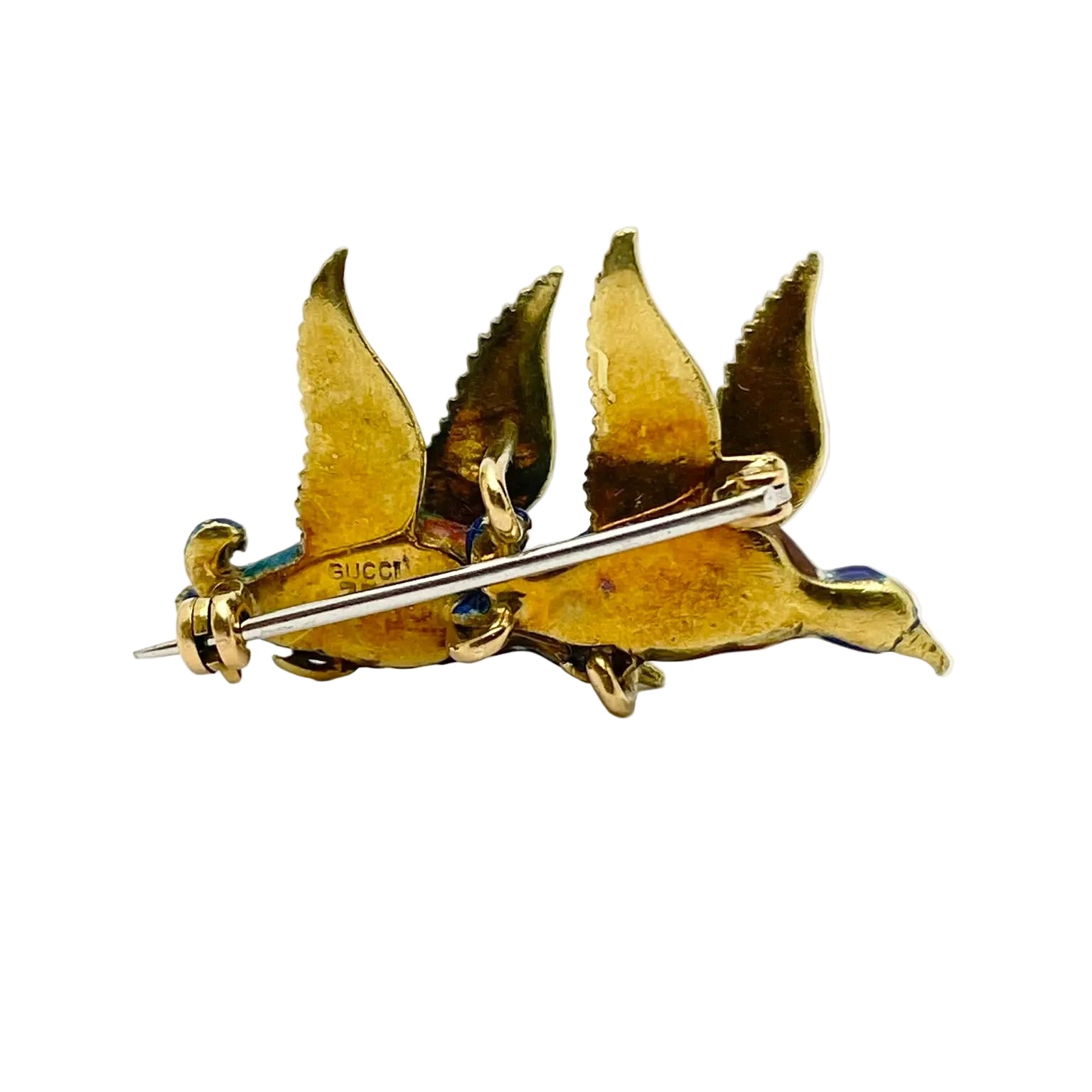 GUCCI brooch in yellow gold and Enamel