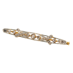 Brooch made of white gold, yellow gold, and diamonds