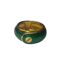 VAN CLEEF & ARPELS 18K Gold and Enamel Ring (SIZE 48)