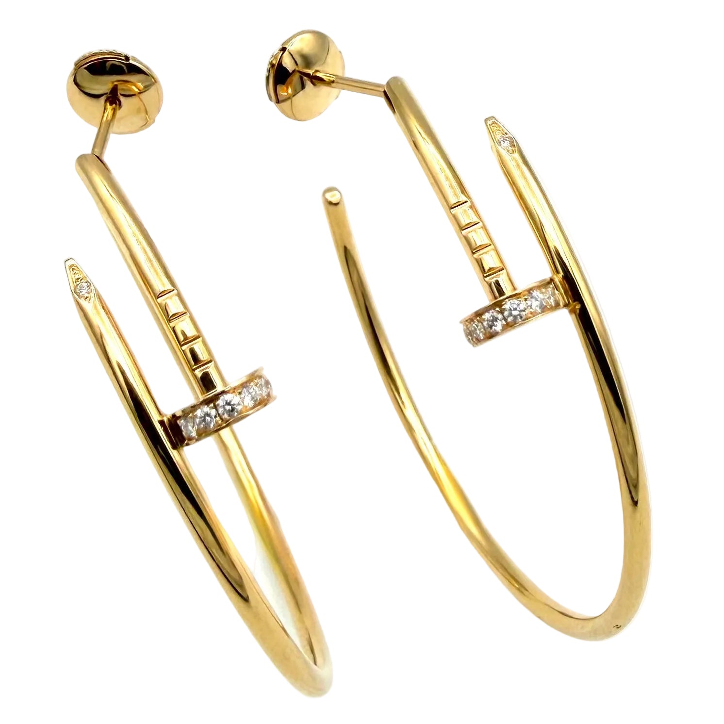 CARTIER "Juste un clou" GM Hoop earrings in rose gold and diamonds