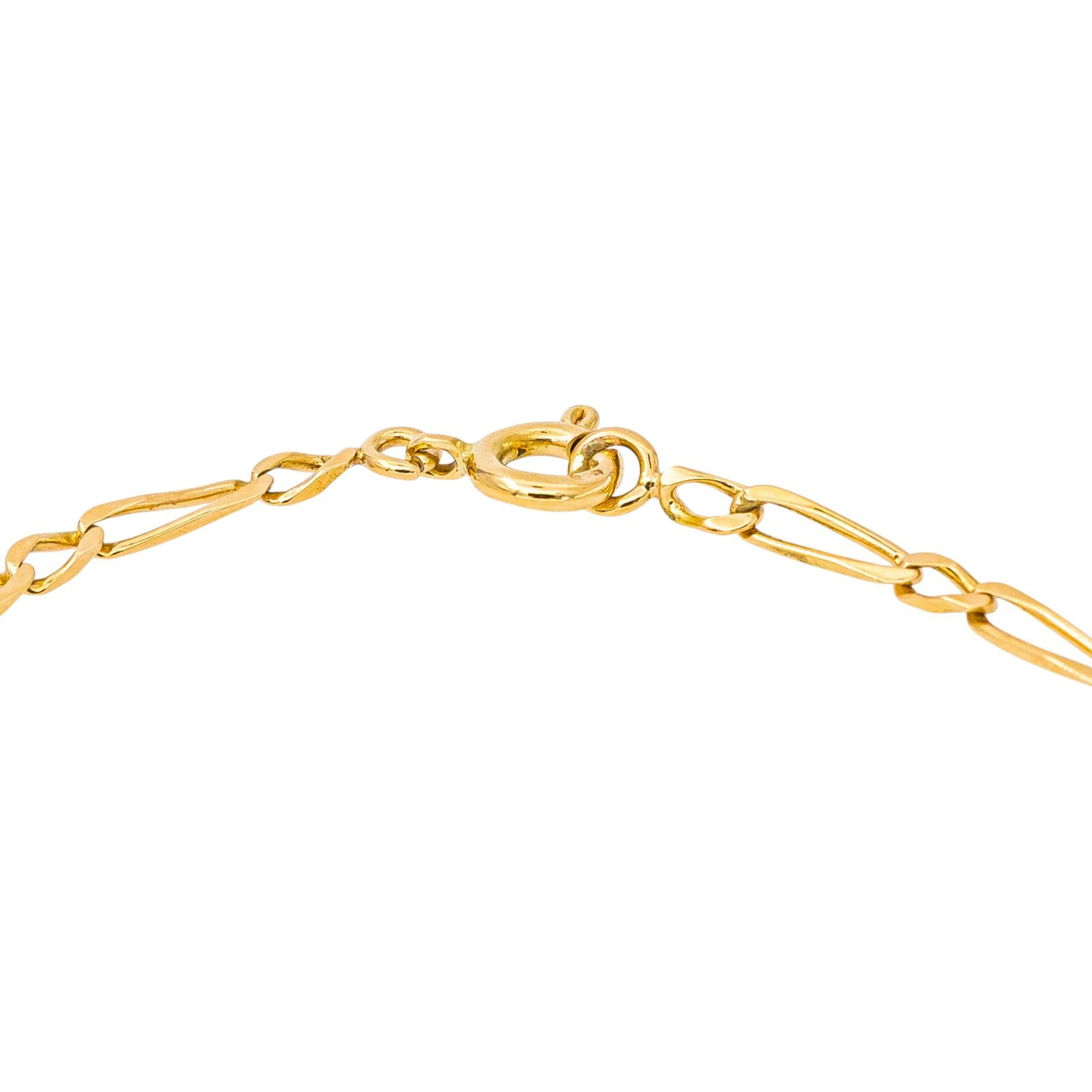 Yellow Gold Figaro Chain Bracelet