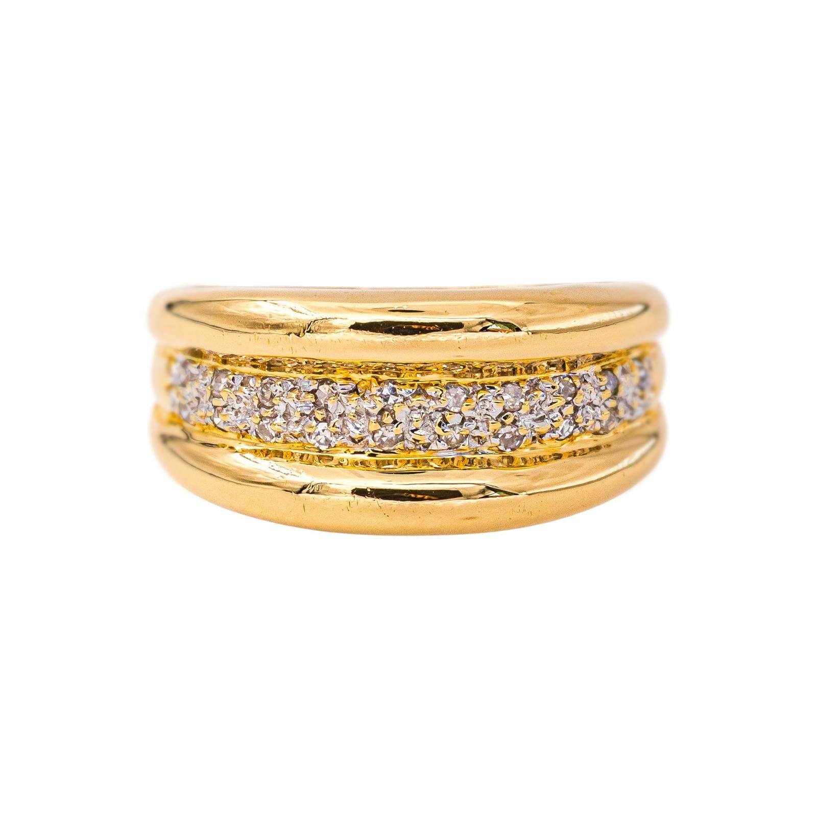 Bague Bandeau Or jaune Diamant