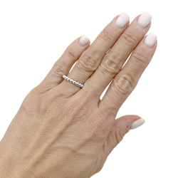 VAN CLEEF & ARPELS "Perlée" MM Ring in White Gold