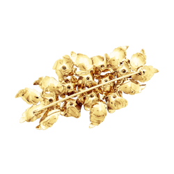 Broche "Fleurs", or jaune et diamants.