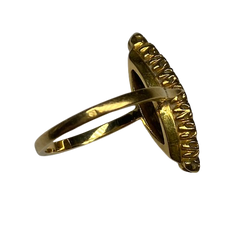 18K Yellow gold Marquise ring with Diamonds (Size 51)