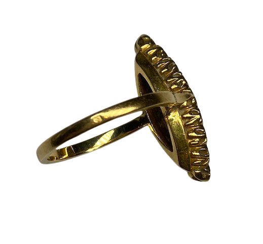 18K Yellow gold Marquise ring with Diamonds (Size 51)
