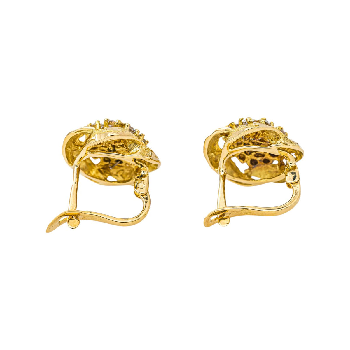 Yellow Gold Diamond Earrings
