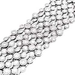 Bracelet souple, or blanc et diamants.