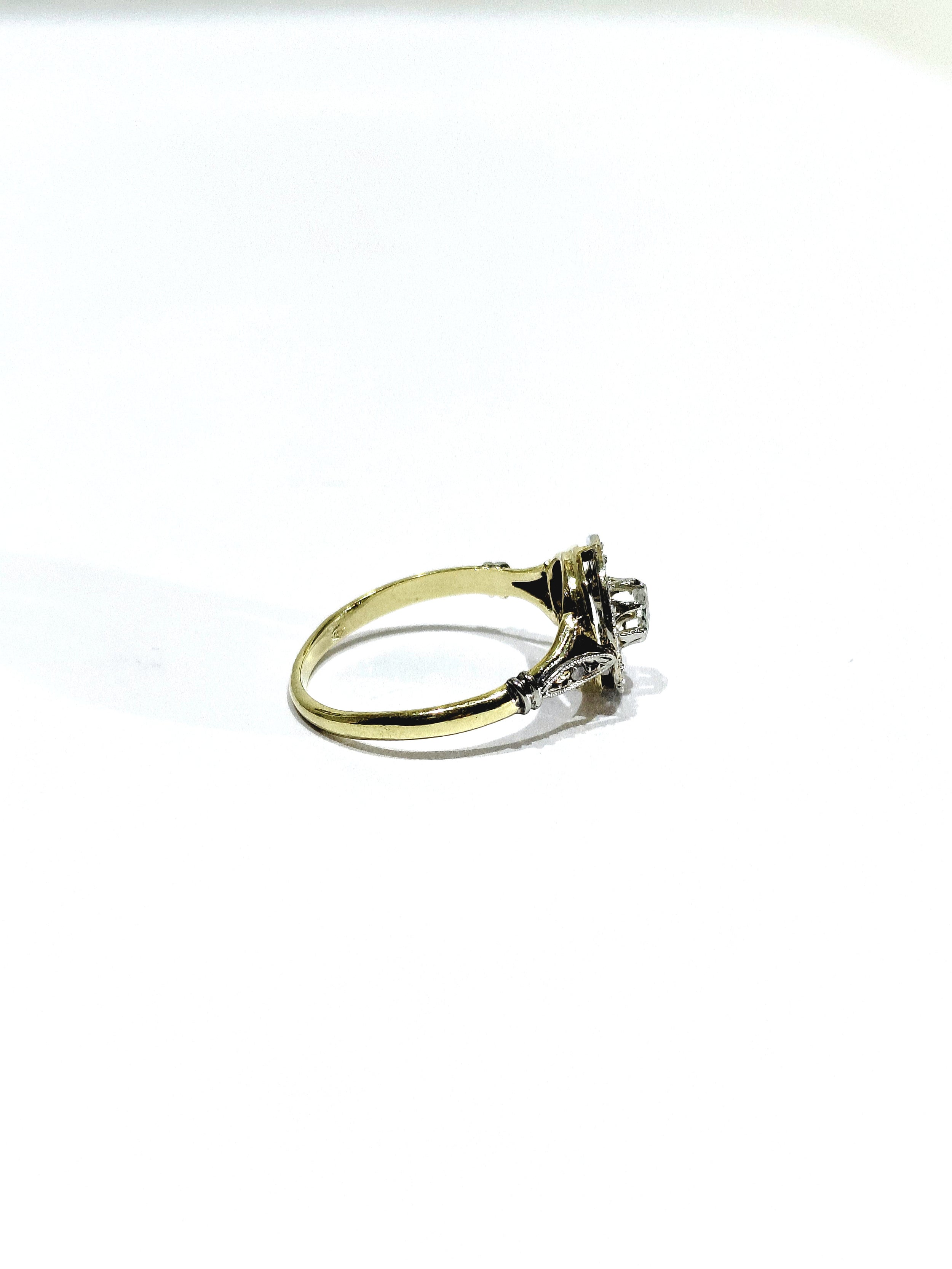 Yellow Gold and Diamond Target Ring