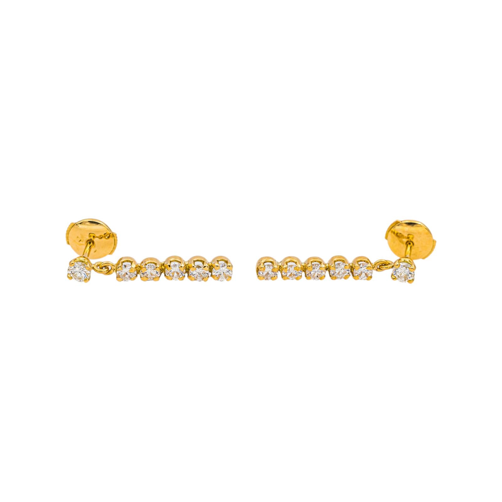 Boucles d'oreilles Or jaune Diamant