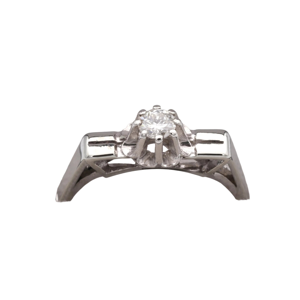 White Gold Solitaire Ring with Diamond