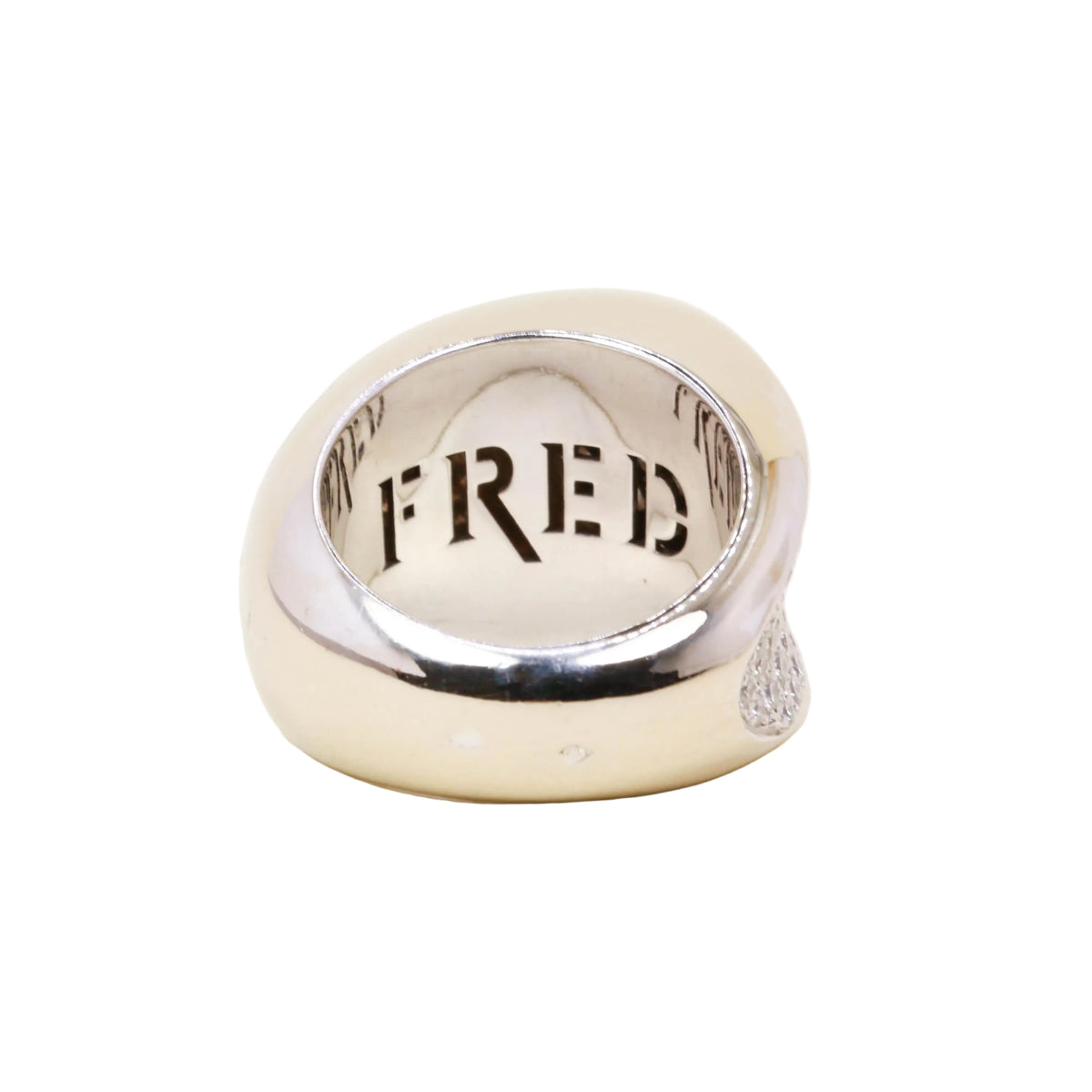 FRED "Candy" White Gold and Diamond Bangle Ring