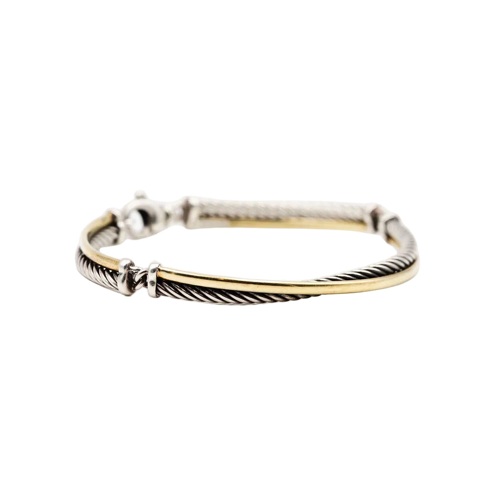 Bracelet DAVID YURMAN "Crossover" in silver and yellow gold