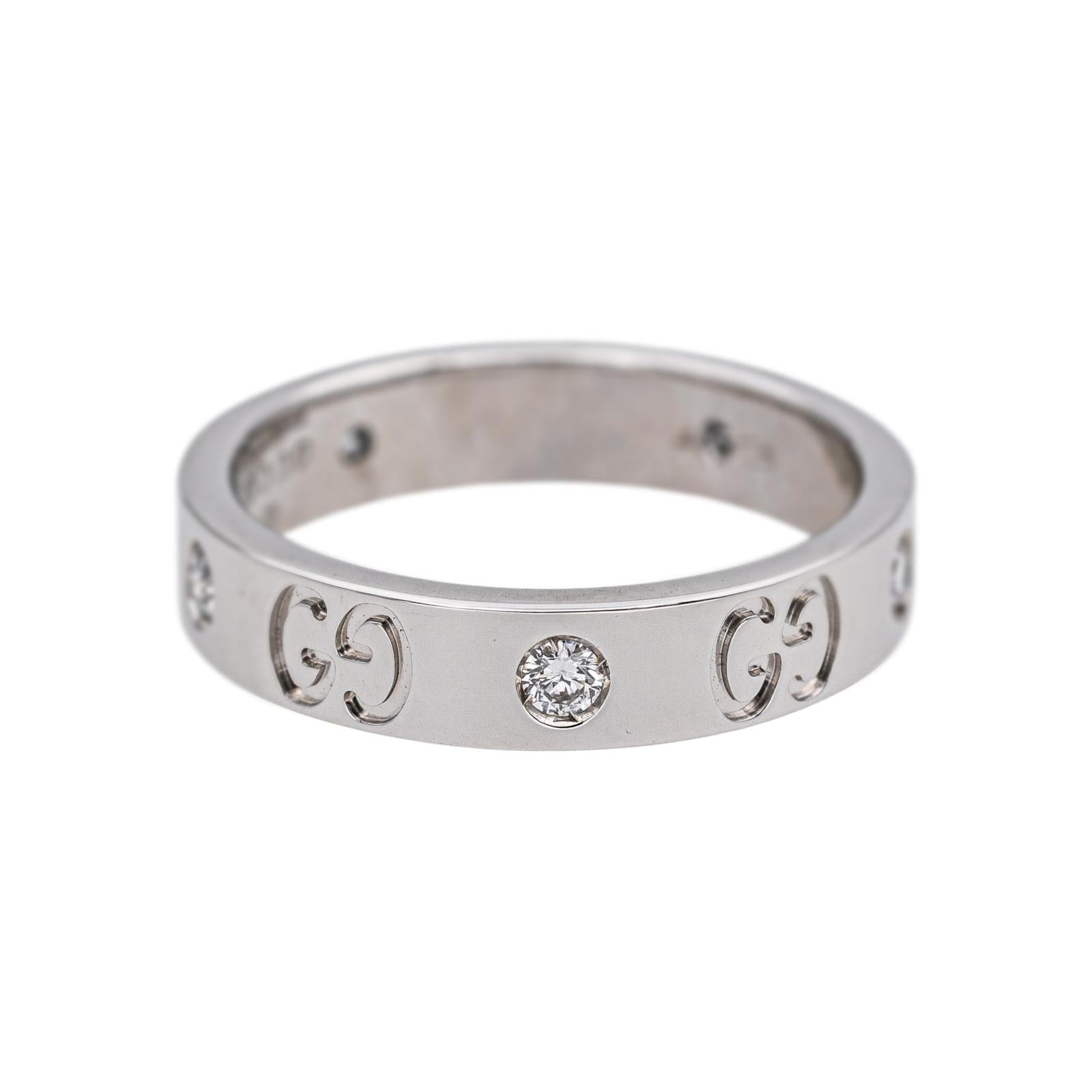 Gucci Bague Icon Or blanc