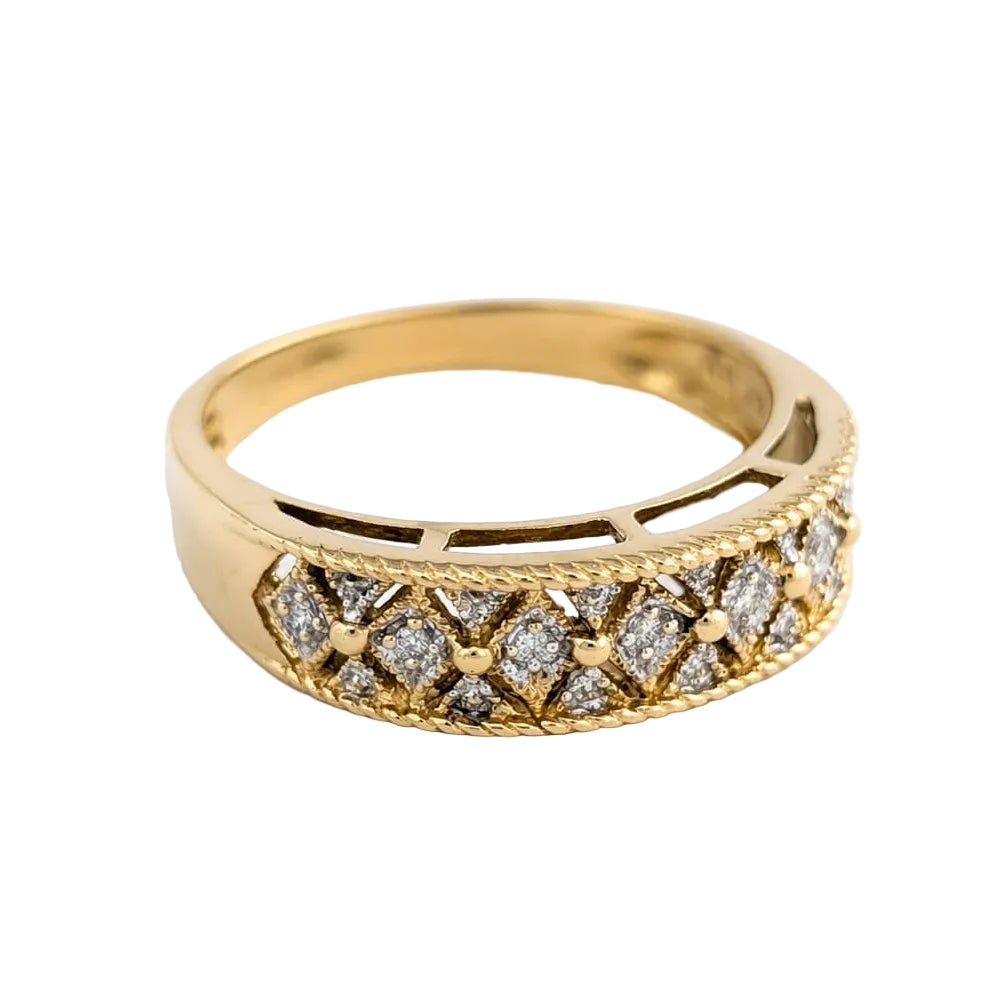Yellow Gold and Diamond Band Ring