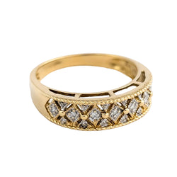 Yellow Gold and Diamond Band Ring