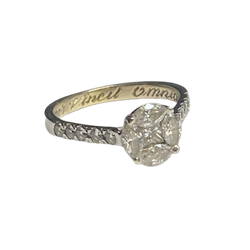 White Gold Solitaire Ring with Diamonds