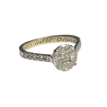 White Gold Solitaire Ring with Diamonds
