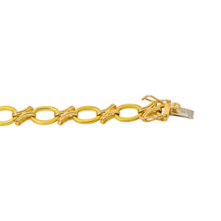 Yellow Gold Oval Link Necklace