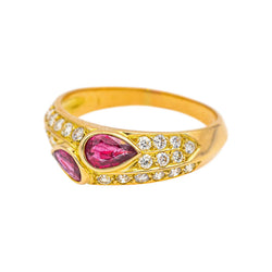 Bague Toi et moi Or Jaune Rubis