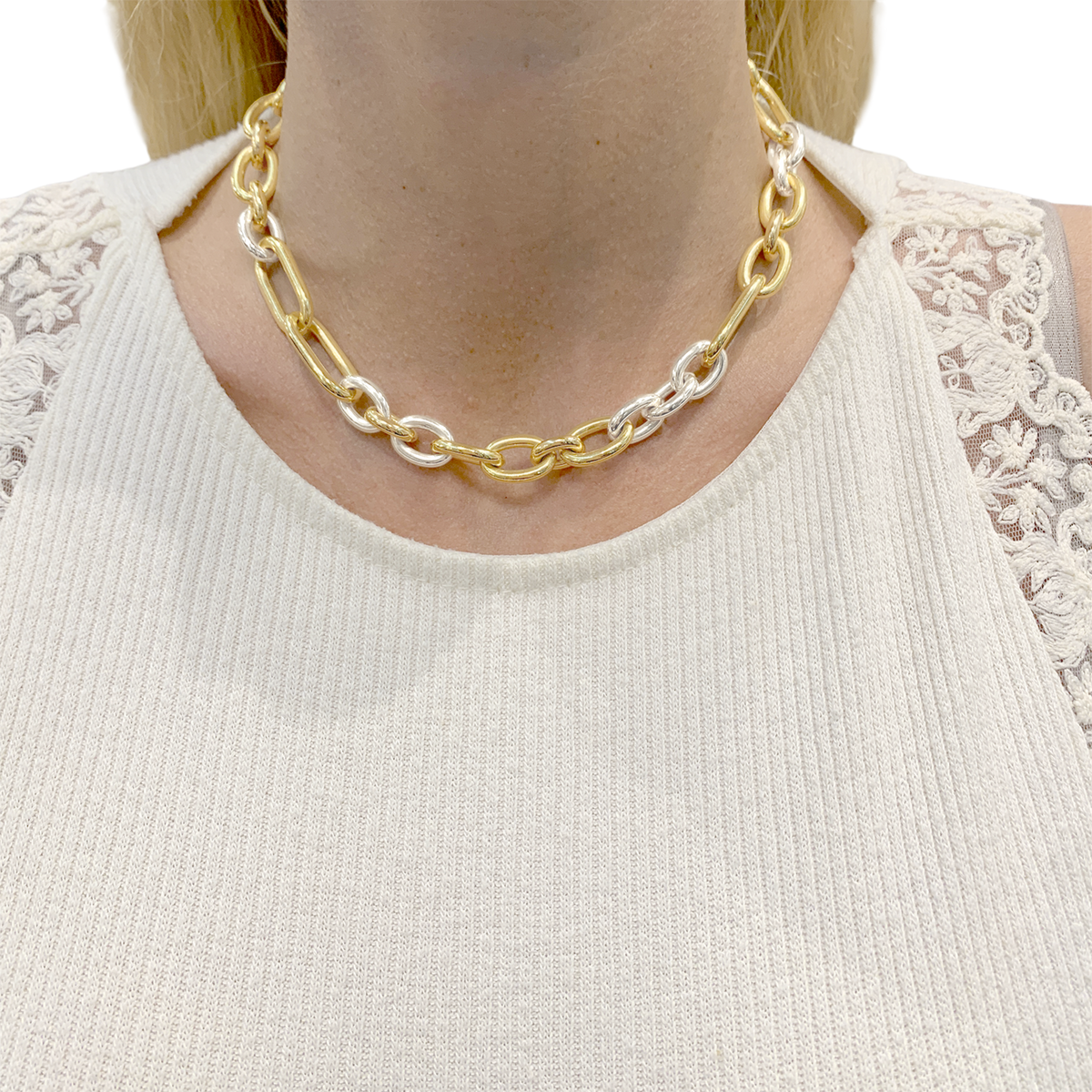 Collier Maille POMELLATO en or blanc, or jaune et or rose
