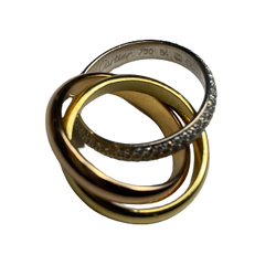 Bague Alliance CARTIER Trinity en or blanc, or jaune, or rose et diamants