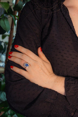 Bague Pompadour Or blanc Saphir