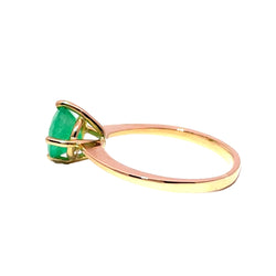 Bague Solitaire en or jaune et émeraude