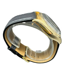 ROLEX "Oyster Perpetual 34" watch in yellow gold and leather