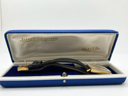 JAEGER-LECOULTRE "Vintage Carrée" Watch in Gold-plated, Silver, Steel, and Leather