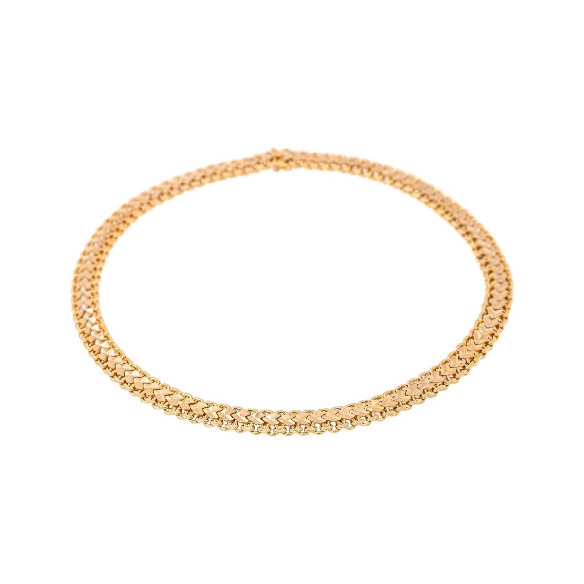 Caplain Paris Collier Maille figaro Or jaune Saphir - Castafiore