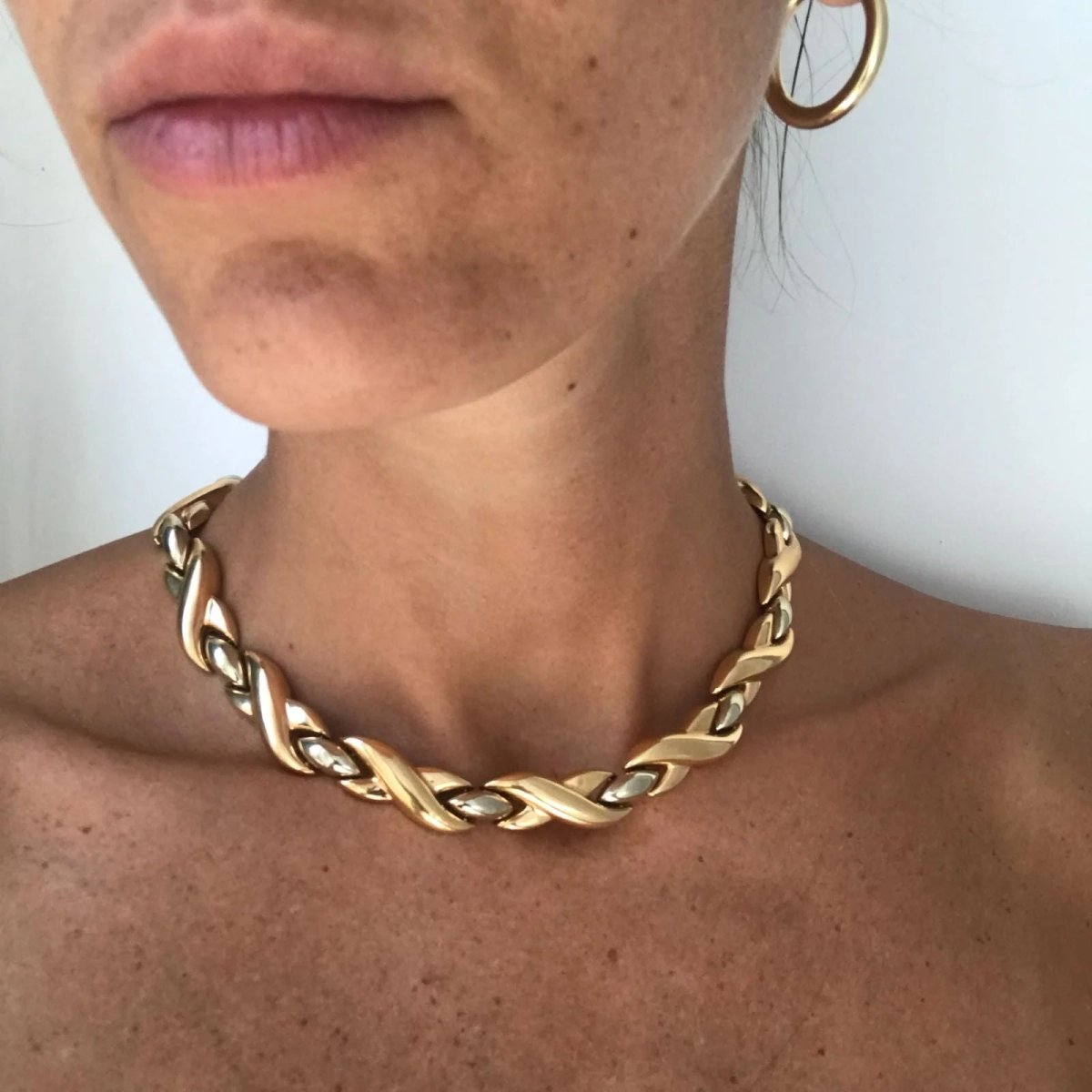 Cartier 18k Bi - color Gold Link Necklace - Castafiore