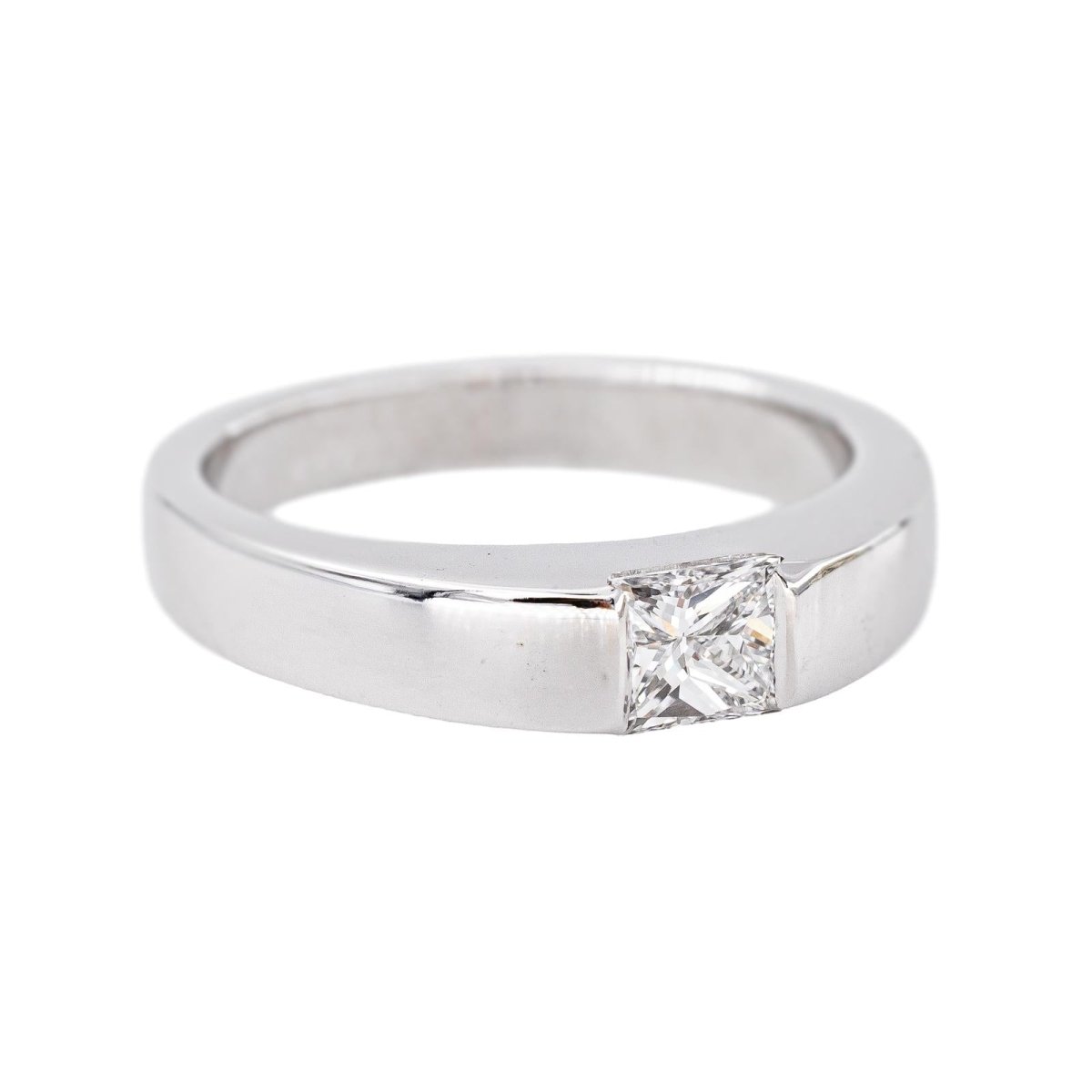 Cartier Bague Tank Or blanc Diamant - Castafiore