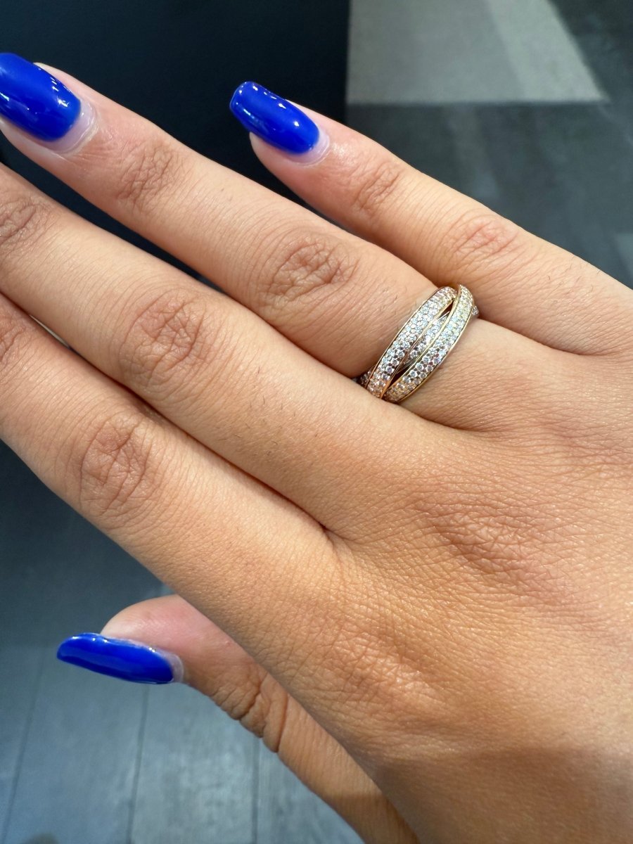 Cartier - Bague Trinity - Petit modèle - Pavée diamants - Castafiore