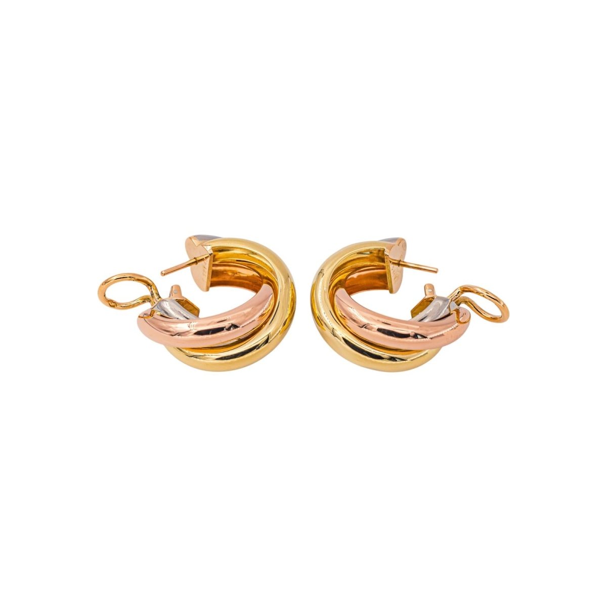 Cartier Boucles d'oreilles Créoles Trinity Or jaune - Castafiore