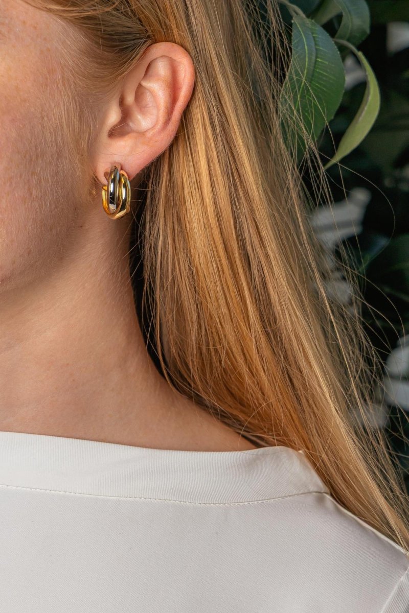 Cartier Boucles d'oreilles Créoles Trinity Or jaune - Castafiore