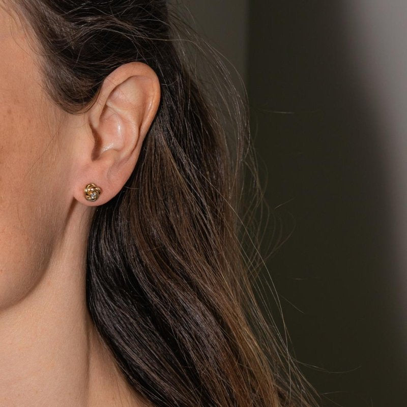 Cartier Boucles d'oreilles Puces Trinity Or rose Diamant - Castafiore