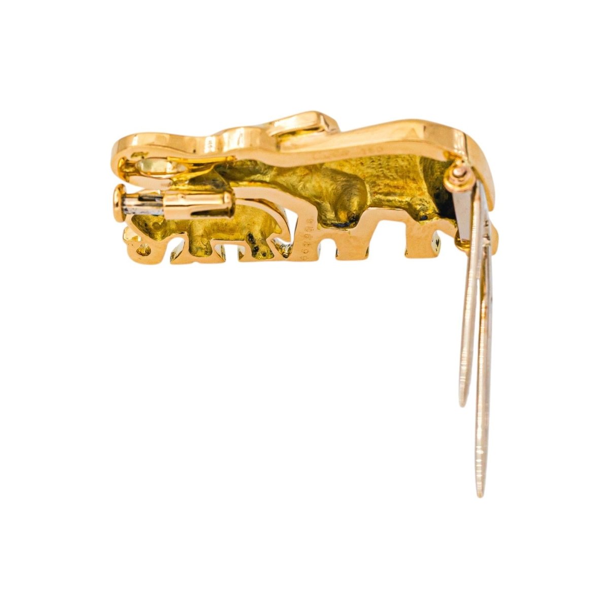 Cartier Broche Route des indes Or jaune Emeraude - Castafiore