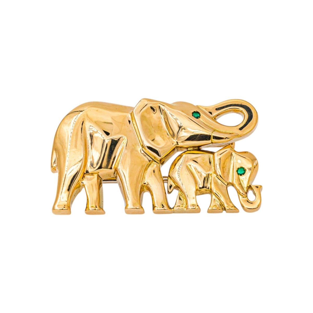 Cartier Broche Route des indes Or jaune Emeraude - Castafiore