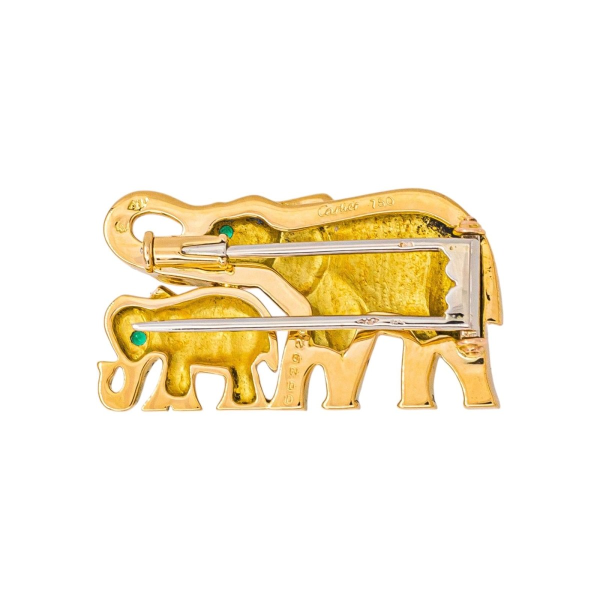 Cartier Broche Route des indes Or jaune Emeraude - Castafiore