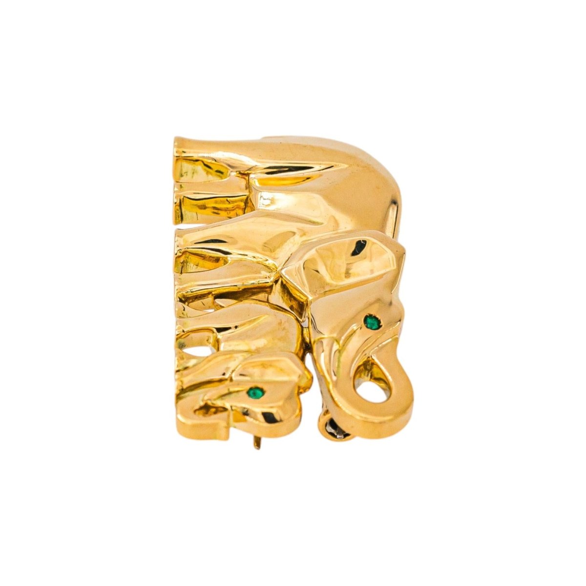 Cartier Broche Route des indes Or jaune Emeraude - Castafiore