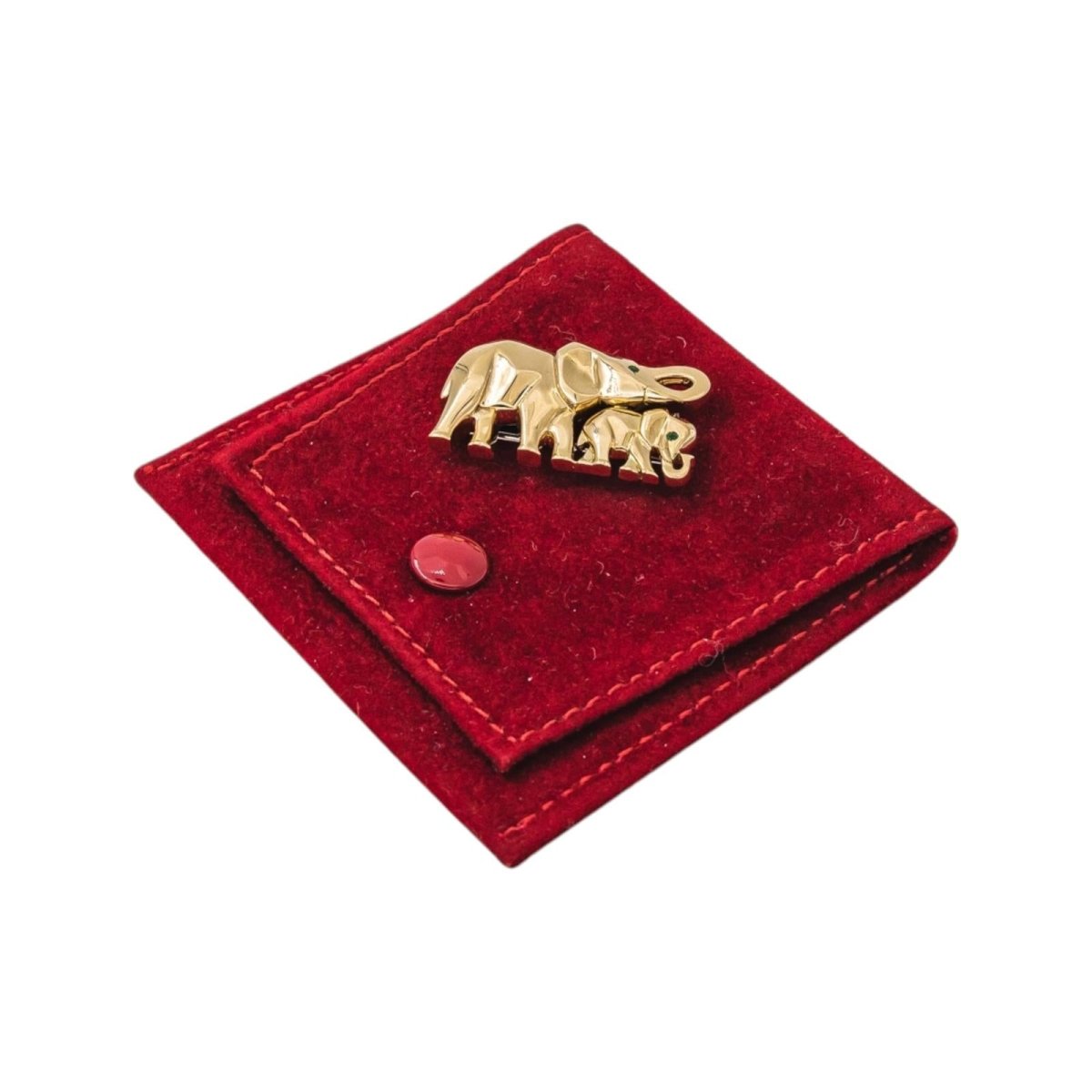 Cartier Broche Route des indes Or jaune Emeraude - Castafiore