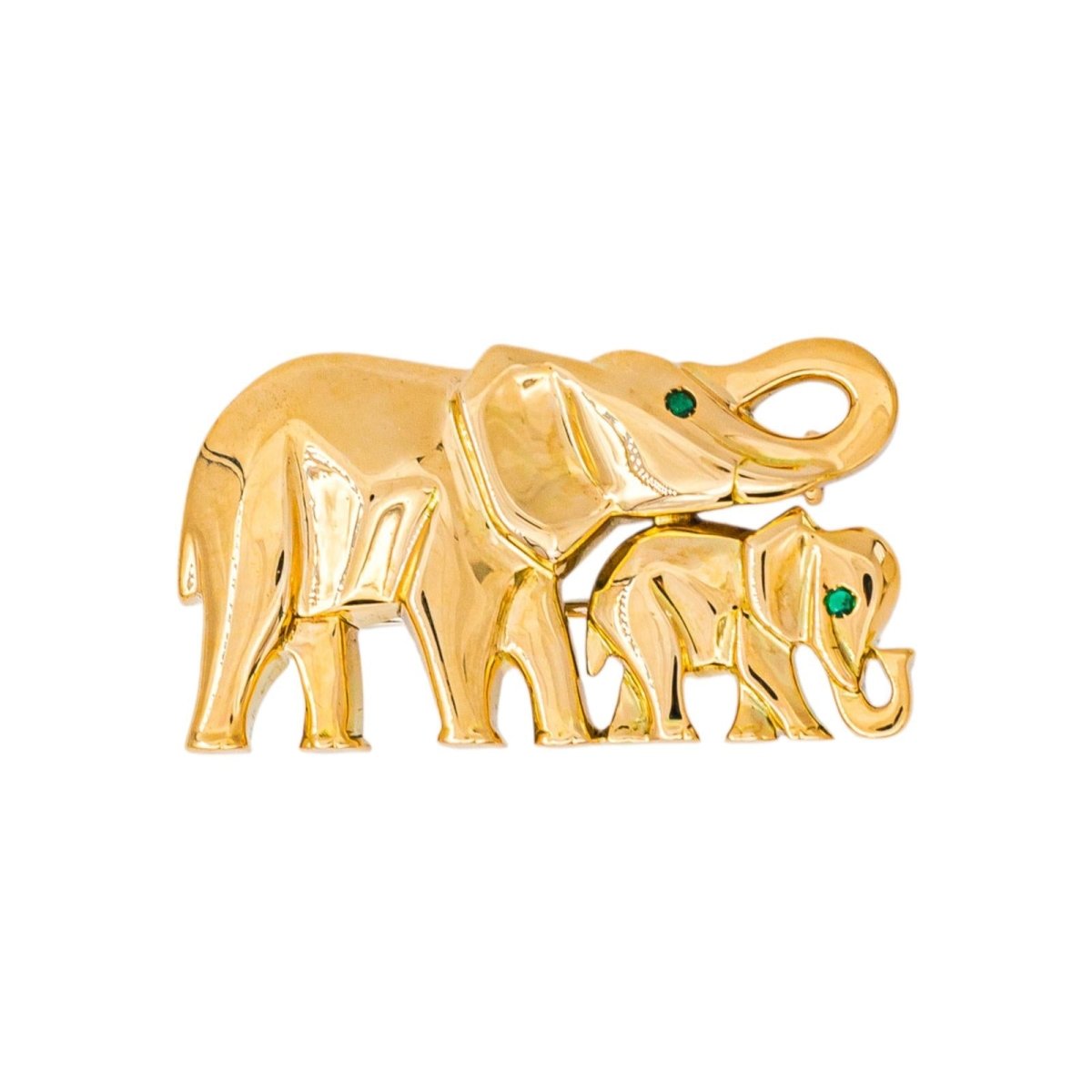 Cartier Broche Route des indes Or jaune Emeraude - Castafiore