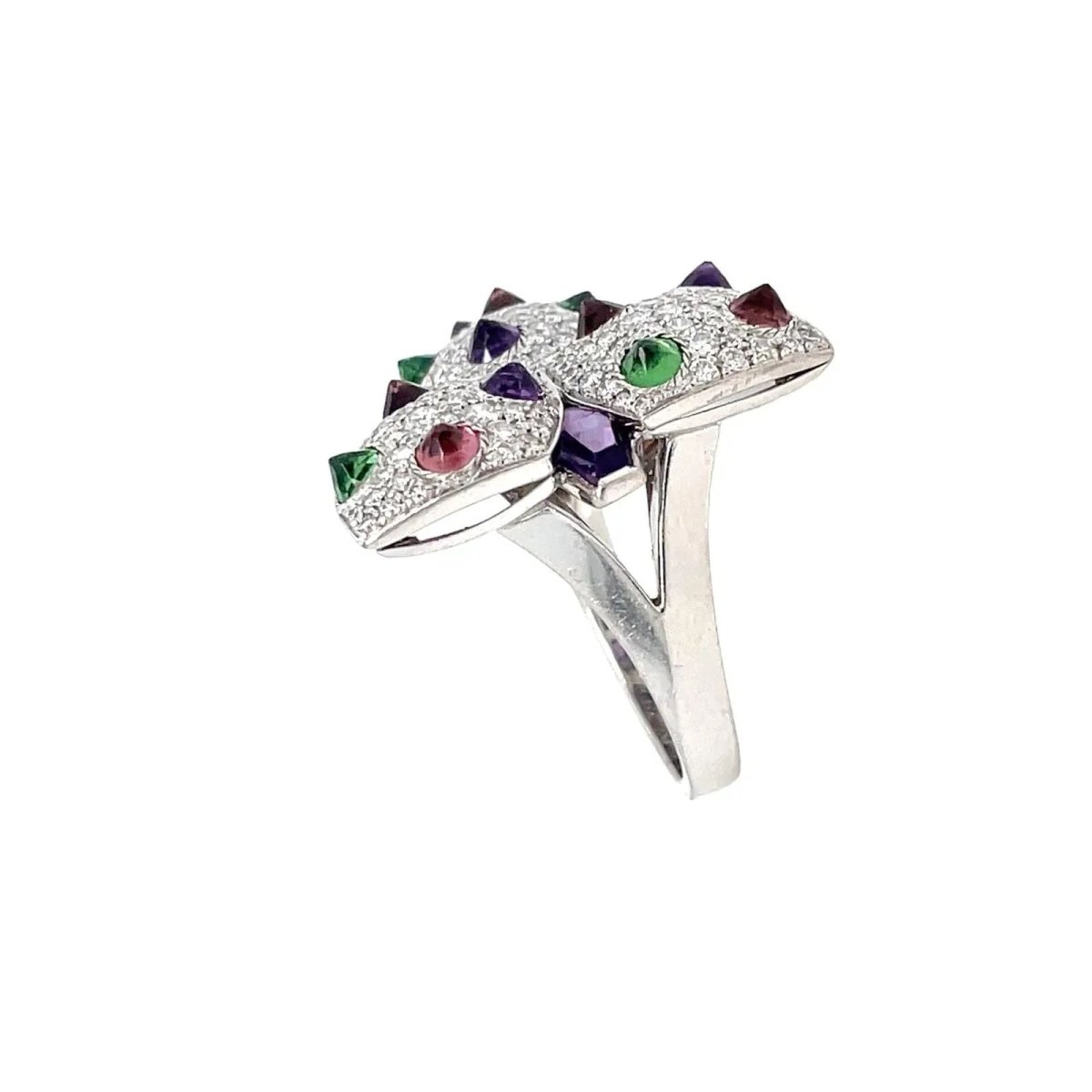 Cartier Diamond and Multi - Gem Caresse d'Orchidées Ring - Castafiore