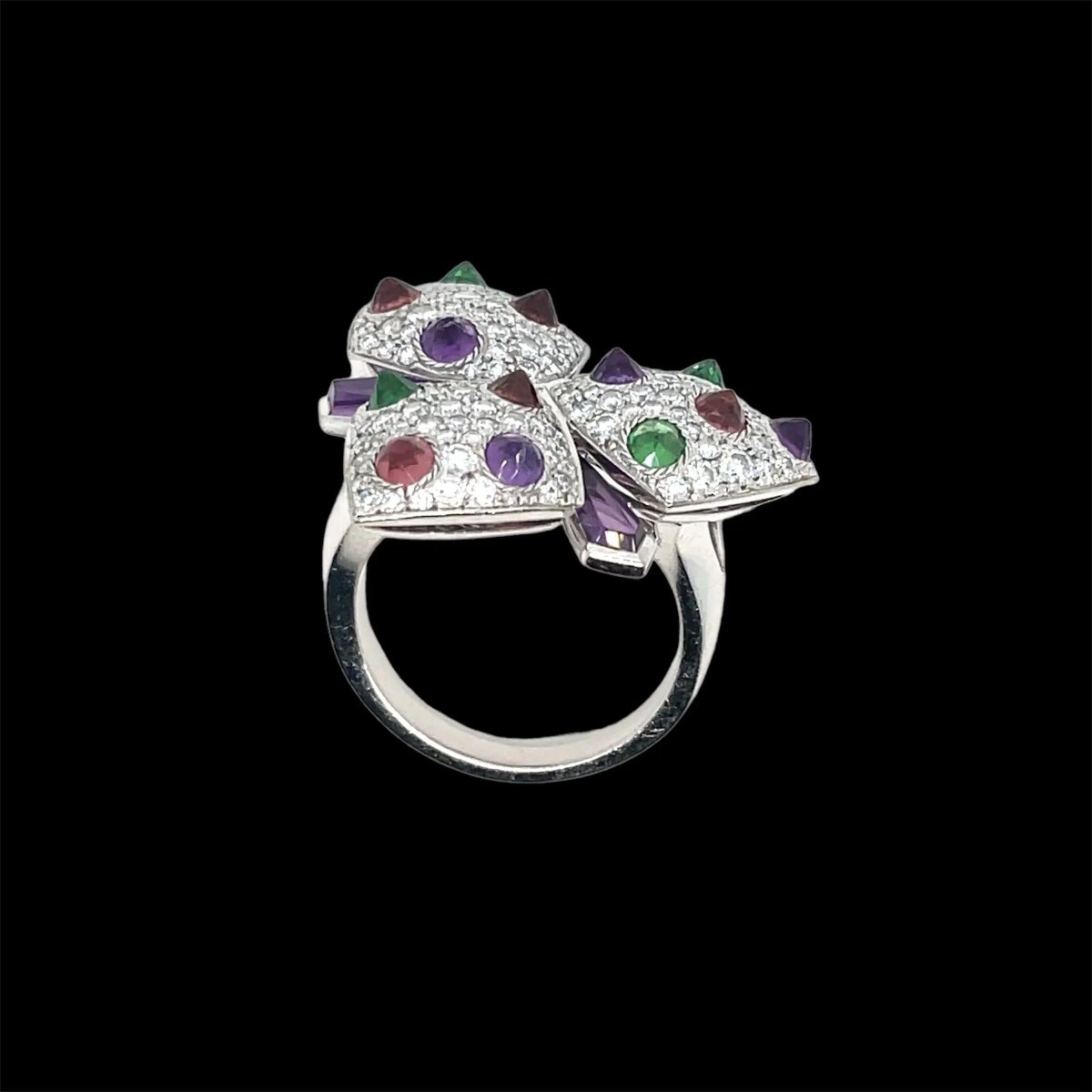 Cartier Diamond and Multi - Gem Caresse d'Orchidées Ring - Castafiore